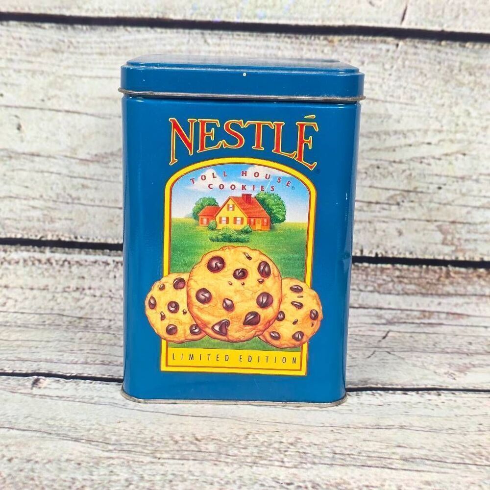 Vintage Nestlé Toll House Cookies Tin Limited Edition Blue